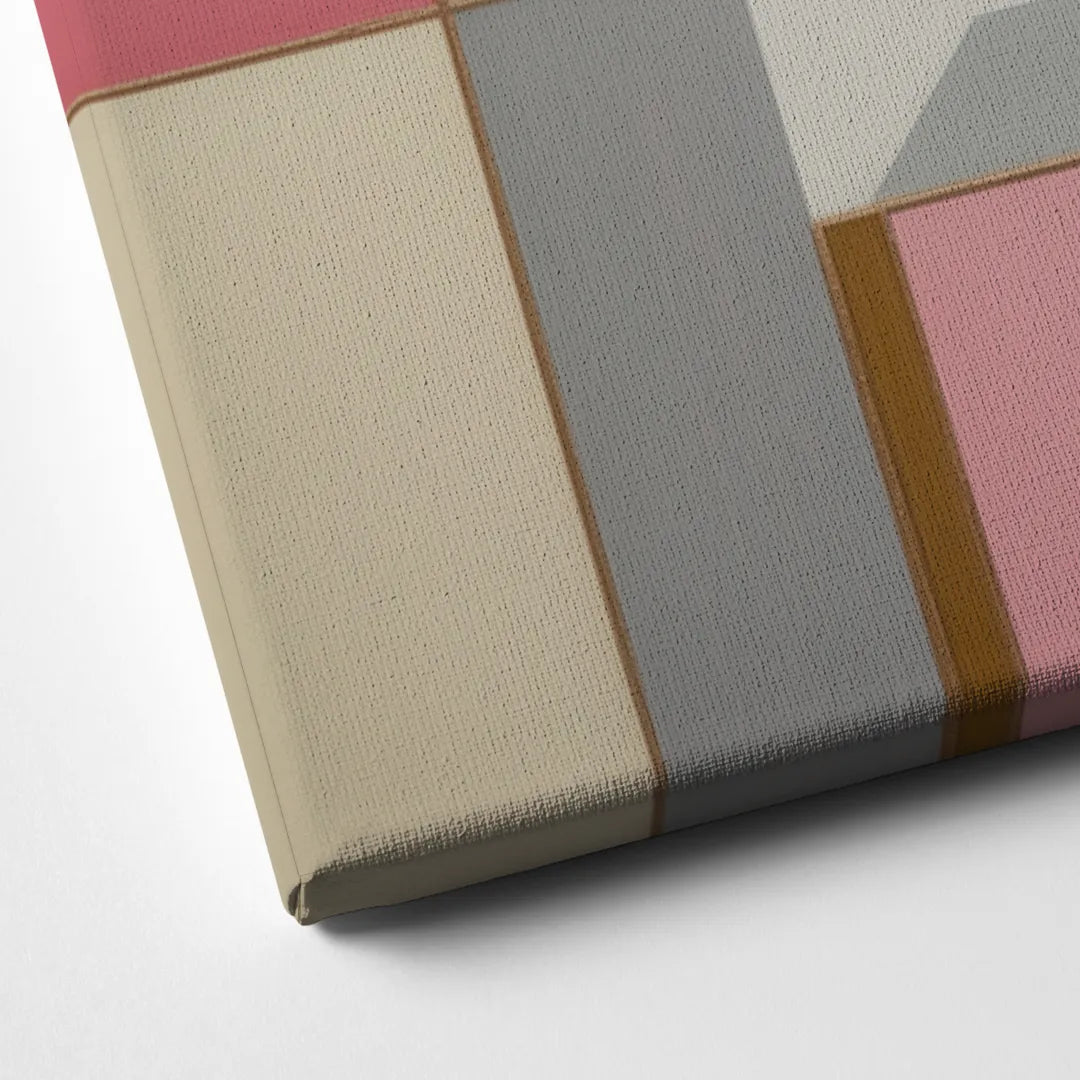 Geometric Elegance in Pink Abstract Canvas Close Up