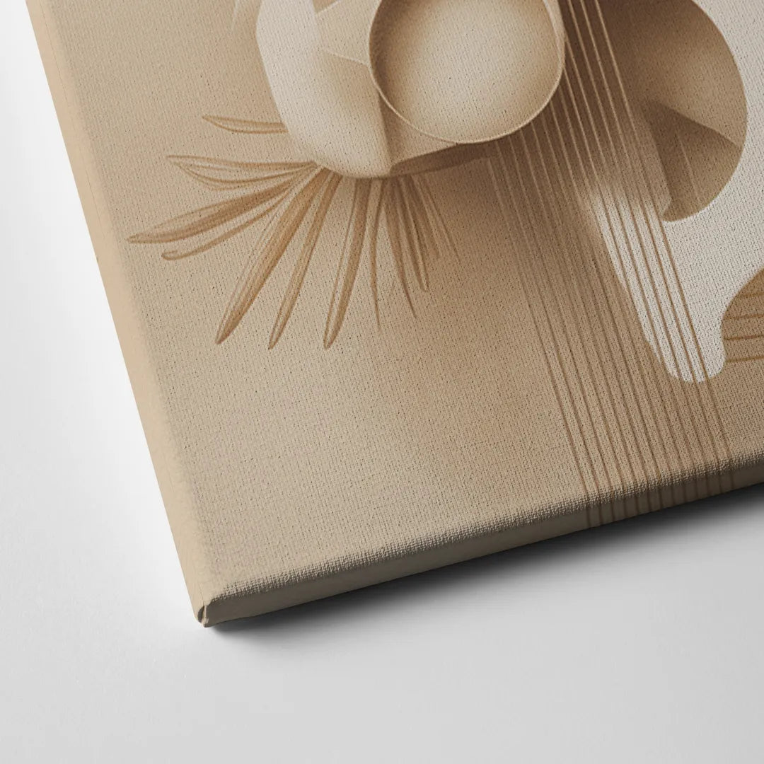 Geometric Harmony Beige Abstract Canvas Close Up