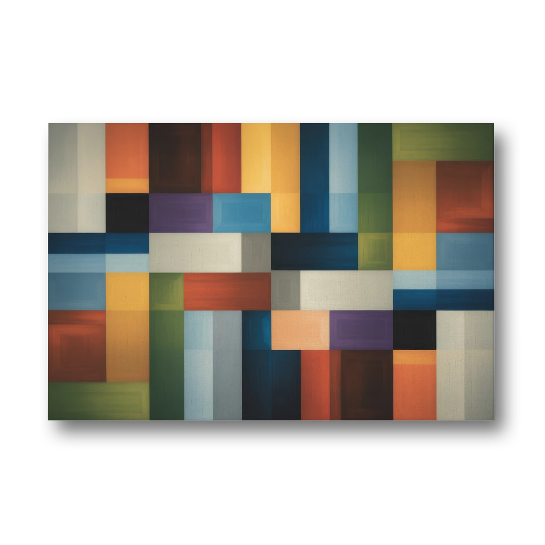 Geometric Harmony Colorful Abstract - Canvas Wall Art - Front