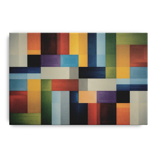 Geometric Harmony Colorful Abstract - Canvas Wall Art