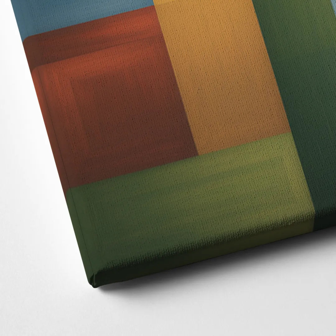 Geometric Harmony Colorful Abstract Canvas Close Up