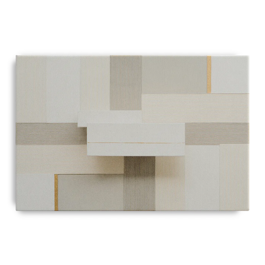 Geometric Harmony in White Abstract - Canvas Wall Art