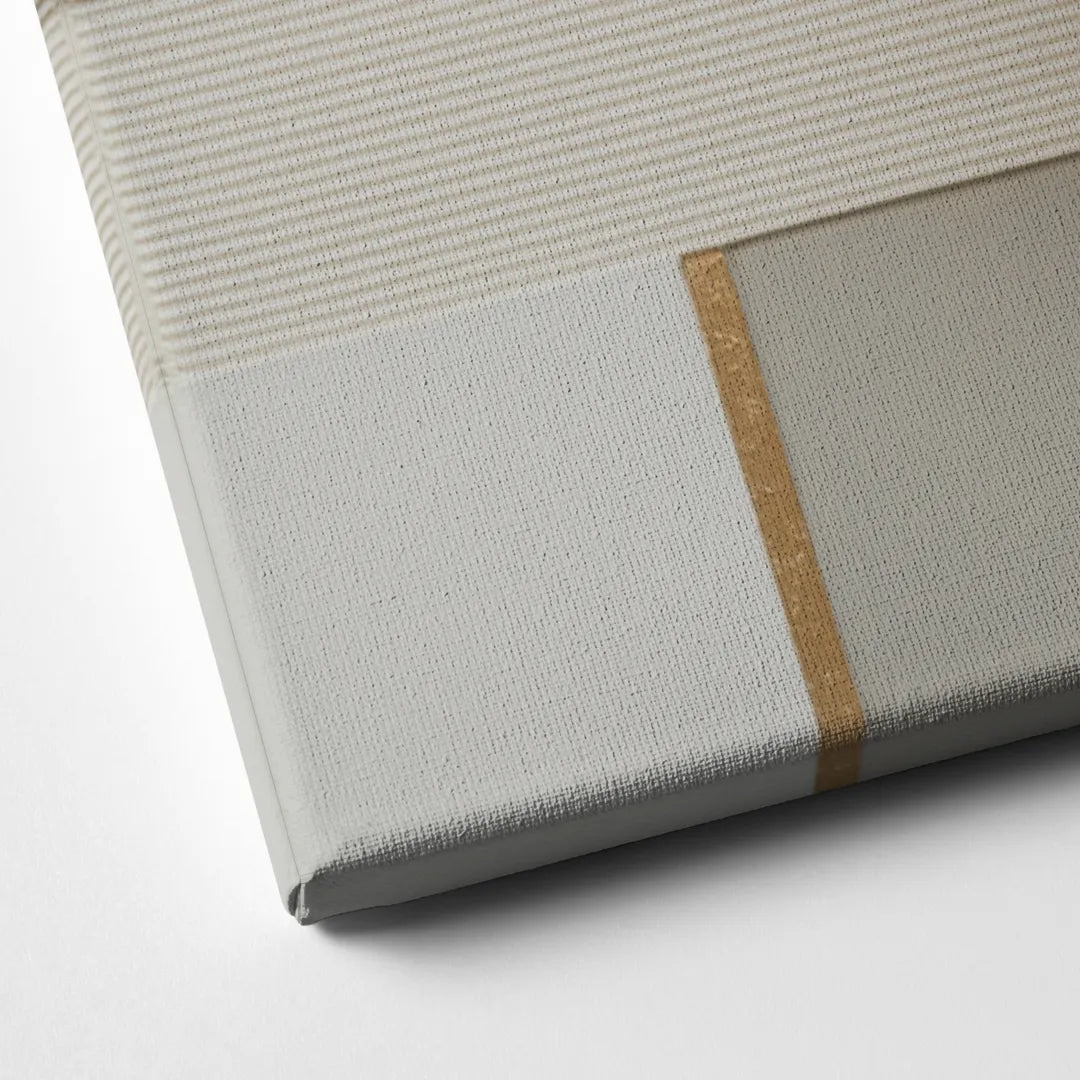 Geometric Harmony in White Abstract Canvas Close Up