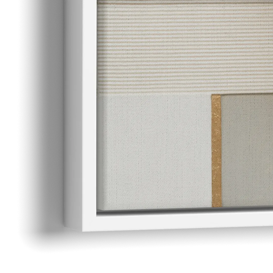 Geometric Harmony in White Abstract - Close-Up White Frame Canvas