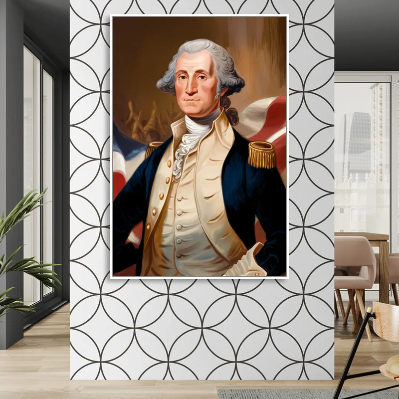George Washington Legacy Sitting Room - White Canvas Wall Art