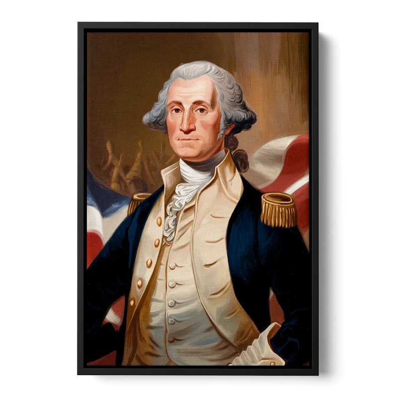 George Washington Legacy Front - Black Canvas Wall Art