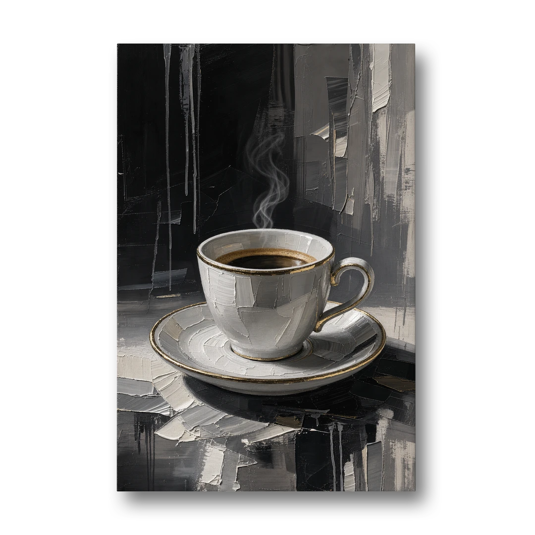Gilded Espresso Cup - Canvas Wall Art - Front