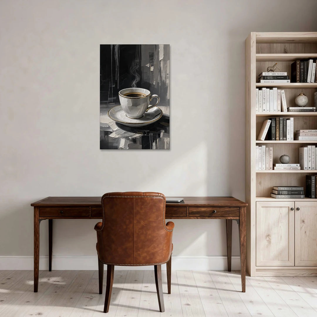 Gilded Espresso Cup - Canvas Wall Art - Office - 24x36