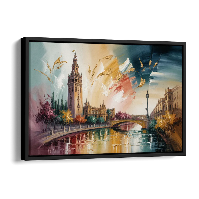 Giralda Grace Side - Black Canvas Wall Art