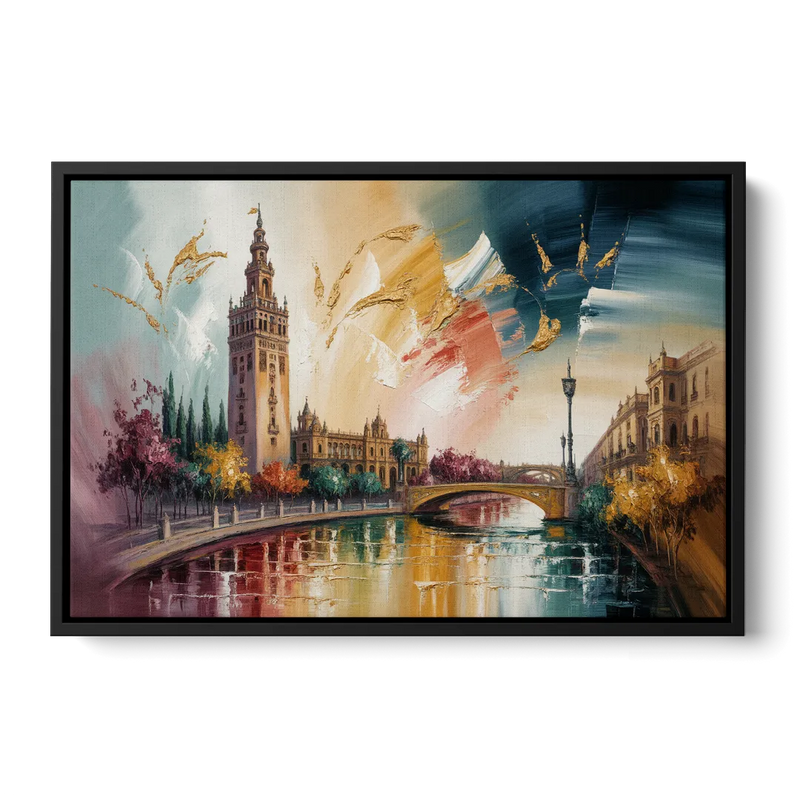Giralda Grace Front - Black Canvas Wall Art