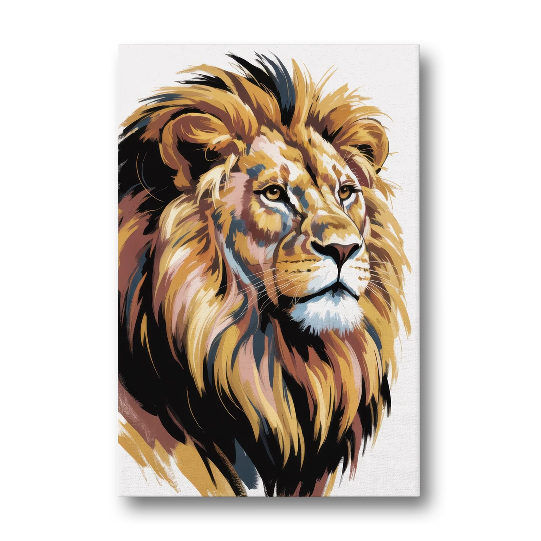 Gleaming Gold Lion - Canvas Wall Art - Front