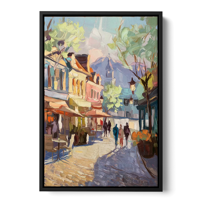 Glendale Downtown Charm Front - Black Canvas Wall Art