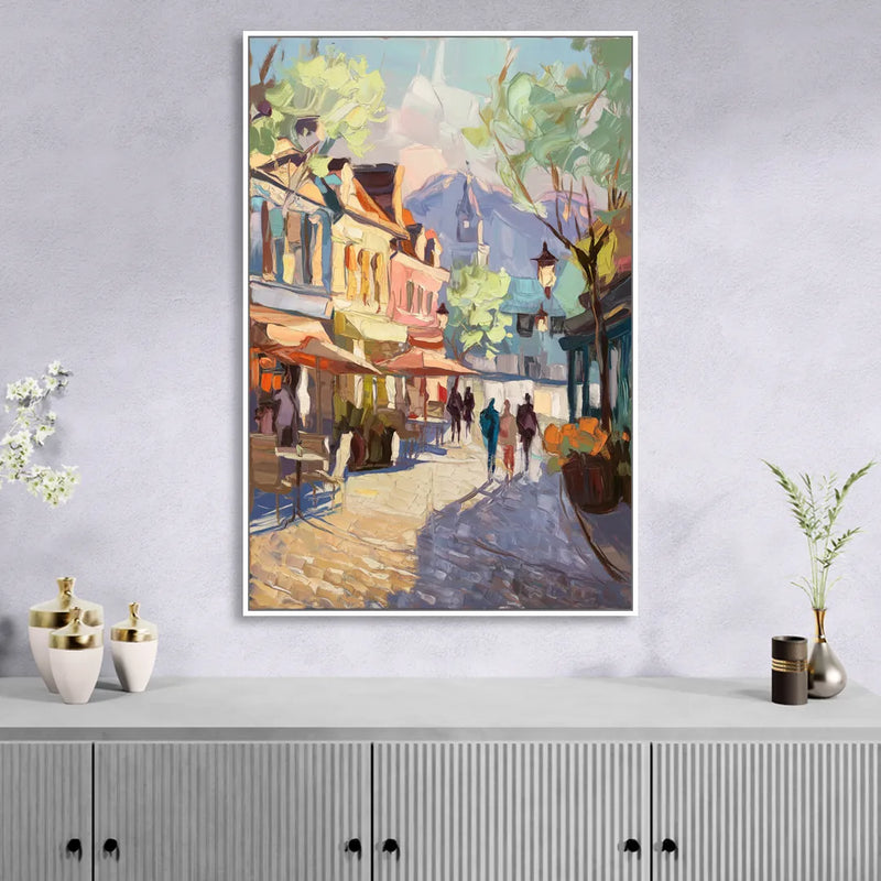 Glendale Downtown Charm Sitting Room - White Canvas Wall Art