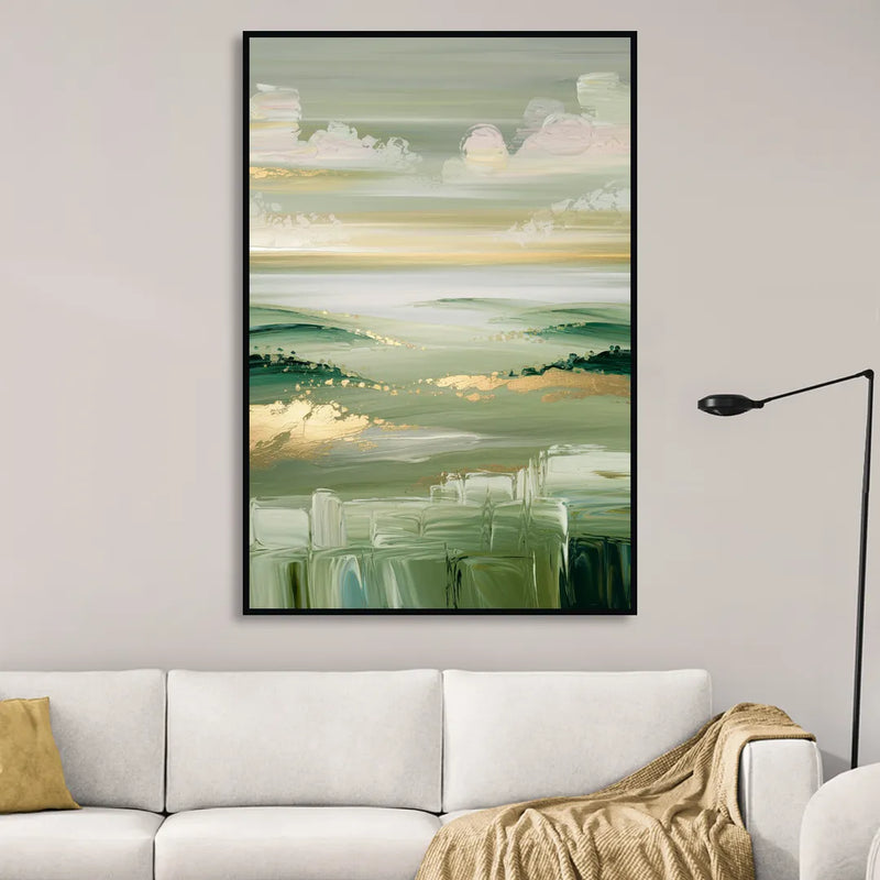 Glendale Scenic Horizons Sitting Room - Black Canvas Wall Art