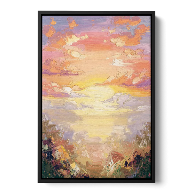 Glendale Sunset Views Front - Black Canvas Wall Art