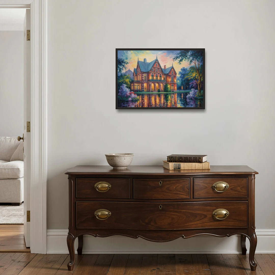 Goethe House Heritage - Black Framed Canvas Wall Art - Coffee Table - 30x20