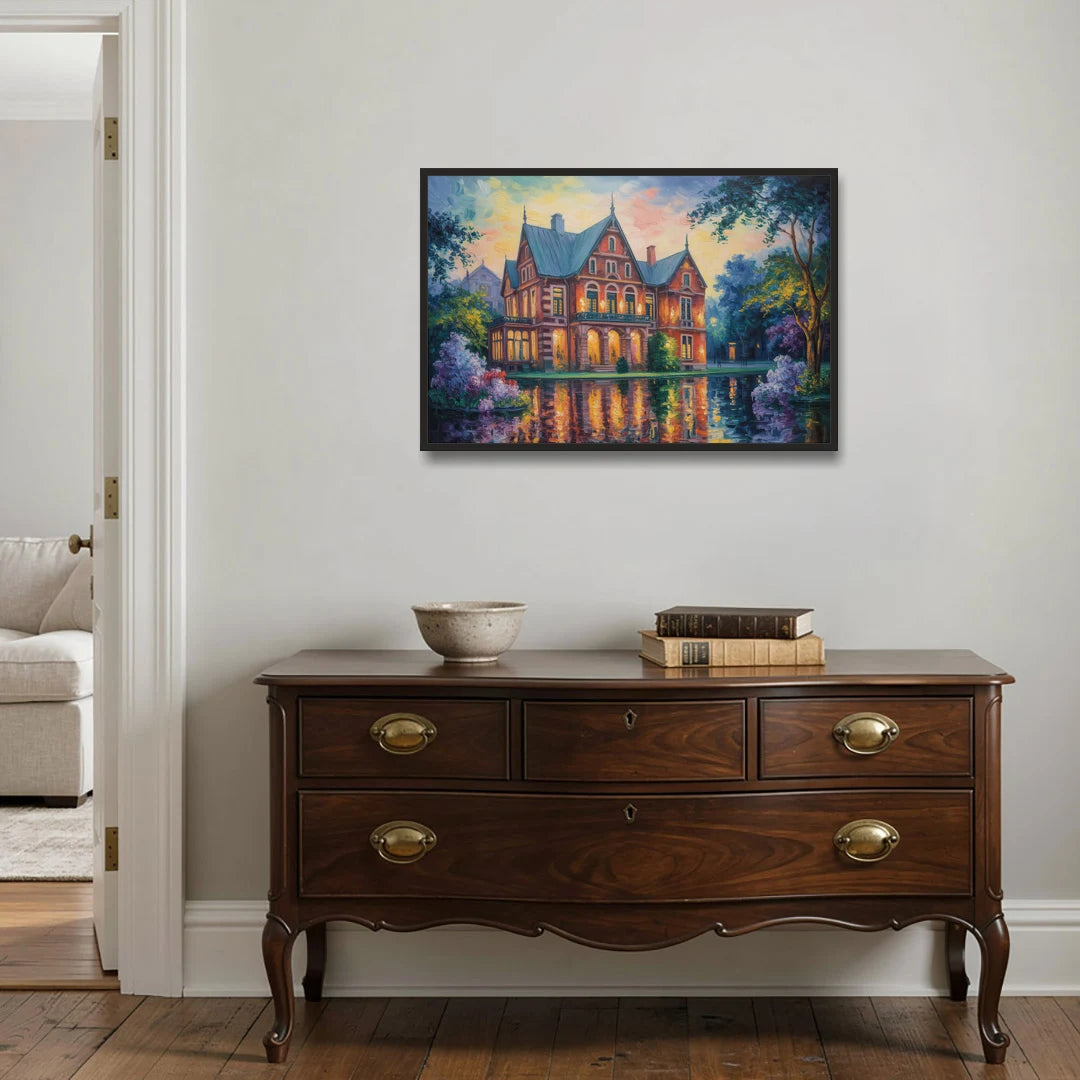 Goethe House Heritage - Black Framed Canvas Wall Art - Coffee Table - 36x24