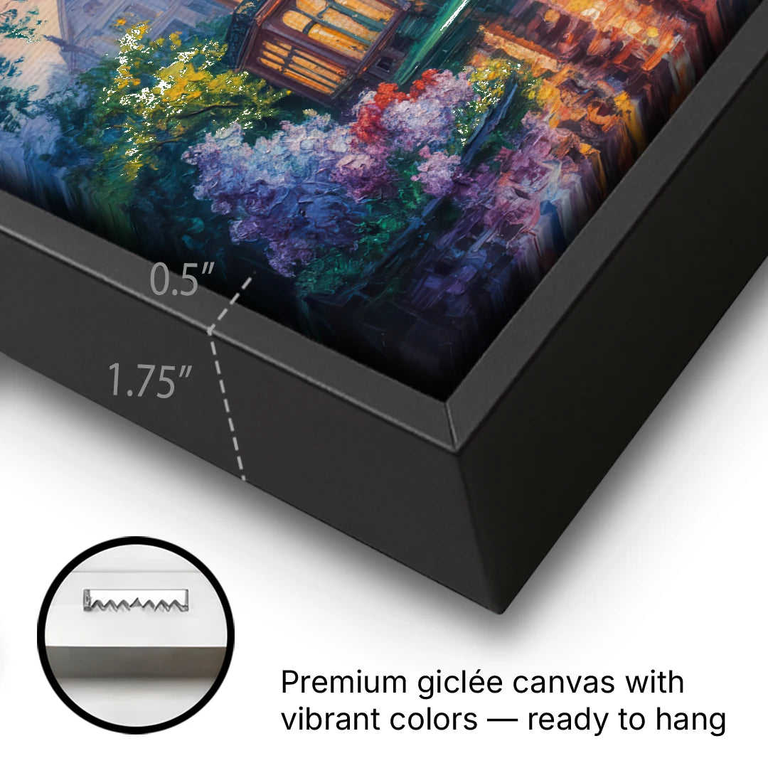 Goethe House Heritage - Black Framed Canvas Wall Art - Gallery Wrap Corner
