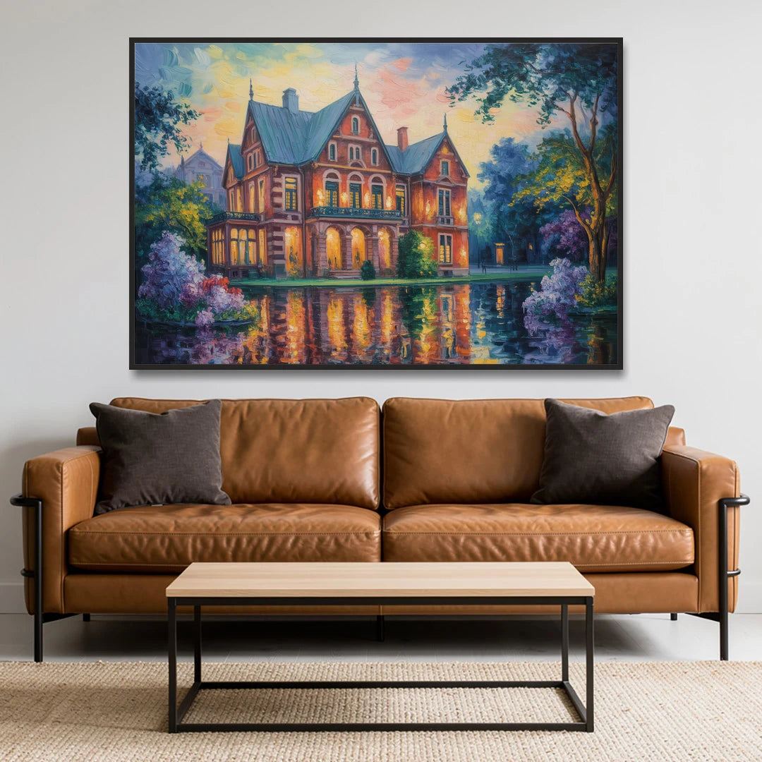 Goethe House Heritage - Black Framed Canvas Wall Art - Sofa - 60x40