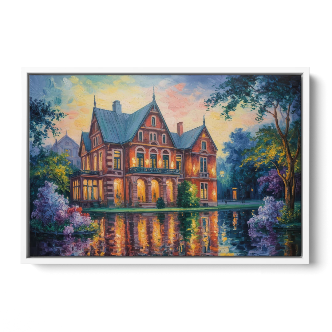 Goethe House Heritage - White Framed Canvas Wall Art - Front
