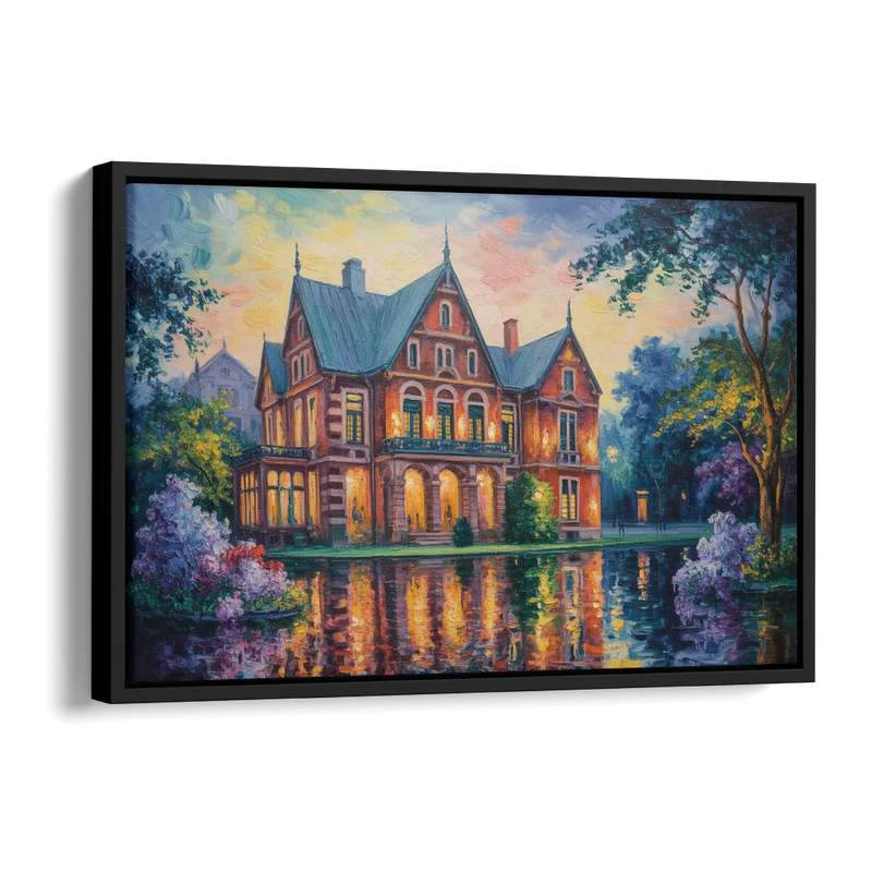 Goethe House Heritage Side - Black Canvas Wall Art