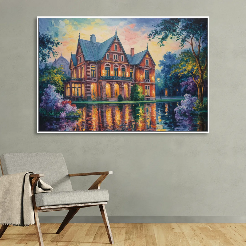 Goethe House Heritage Living Room - White Canvas Wall Art