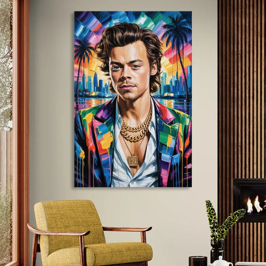 Golden Era Living Room - Canvas Wall Art