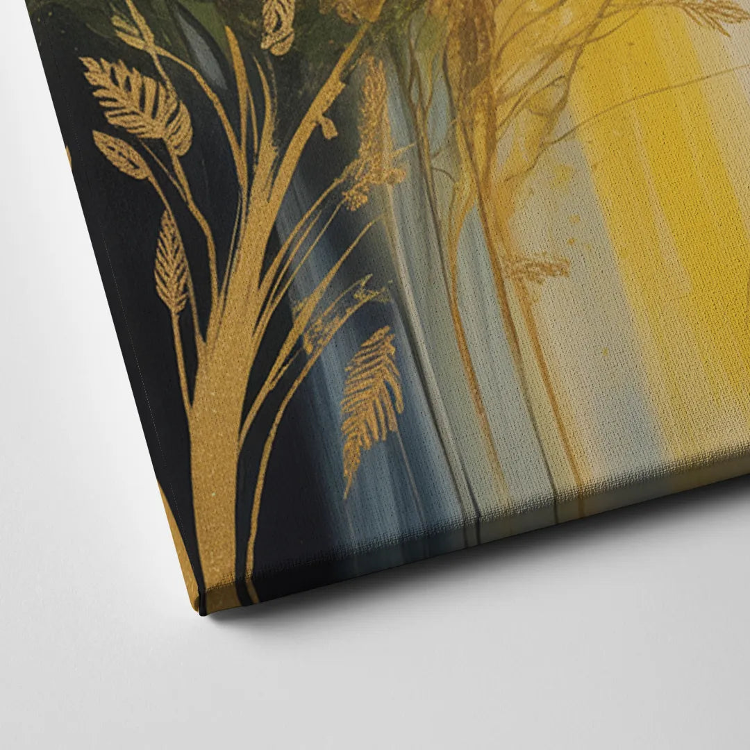 Golden Forest Canopy Yellow Abstract Canvas Close Up