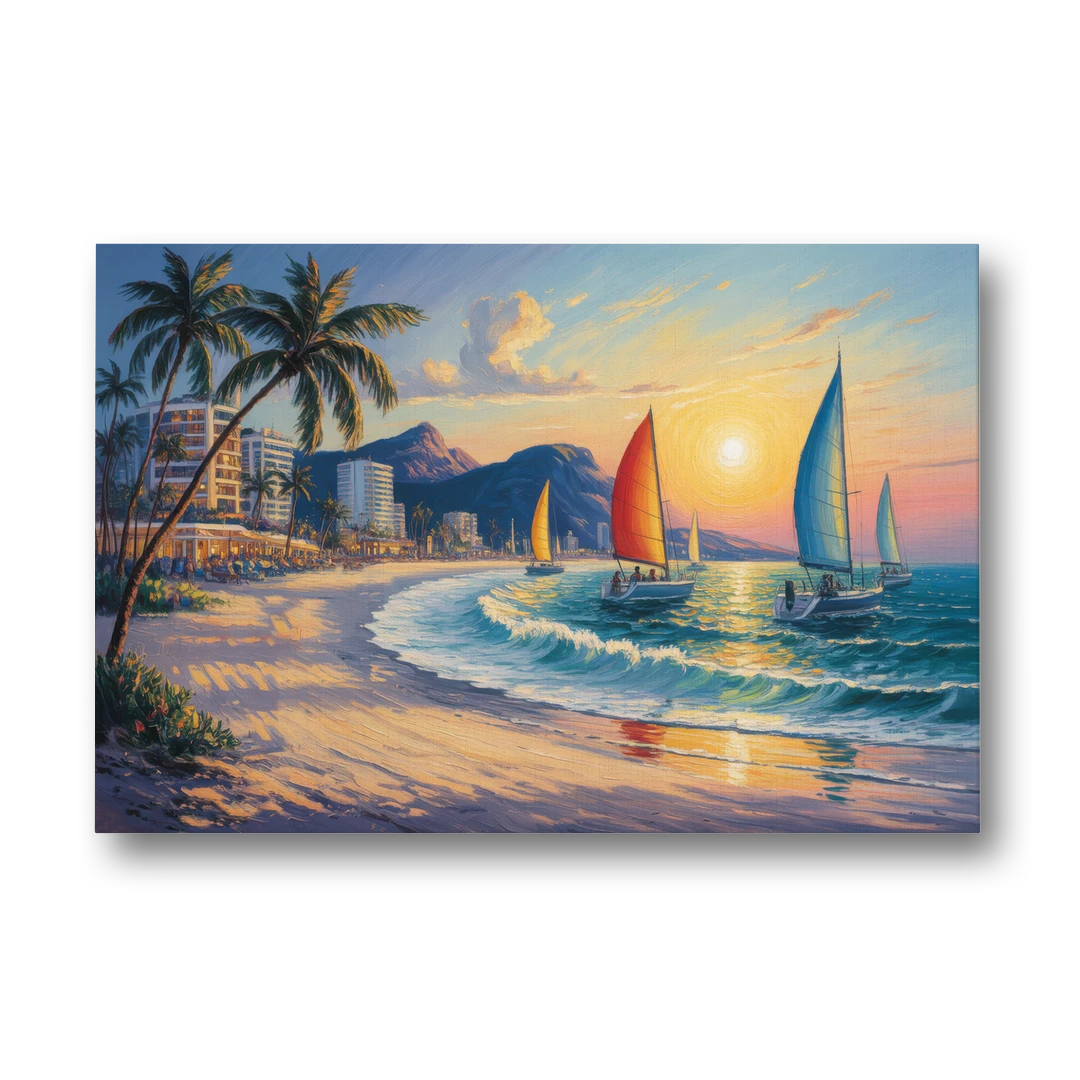Golden Zone Beachfront - Canvas Wall Art - Front