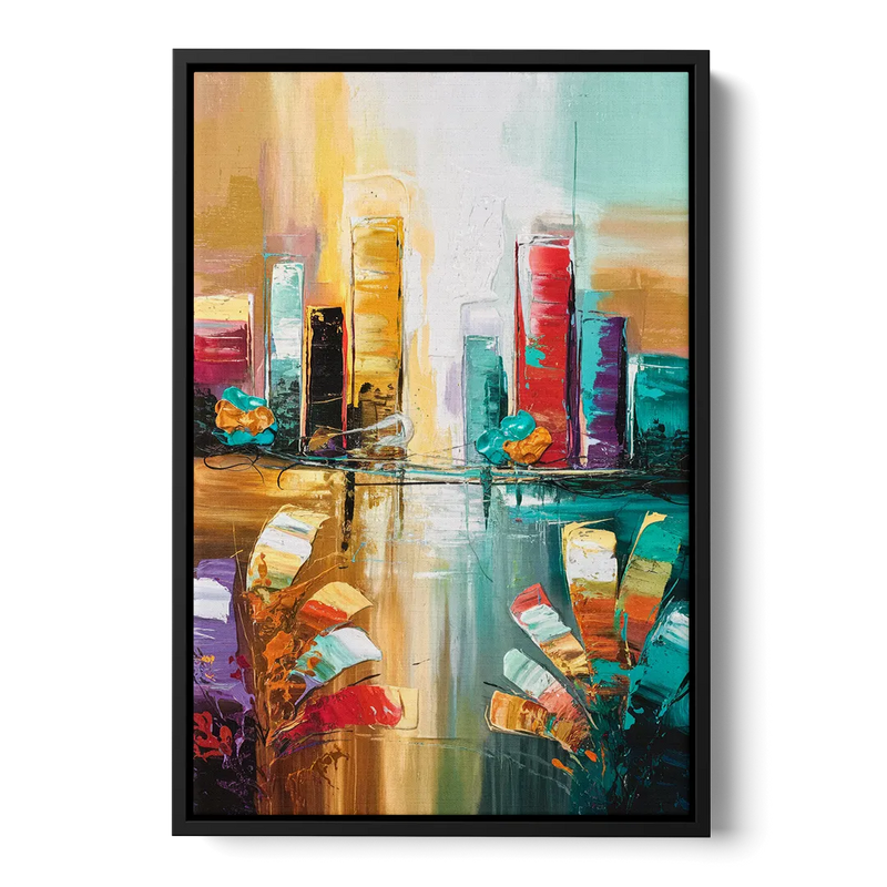 Grand Rapids Artistic City Vibes Front - Black Canvas Wall Art