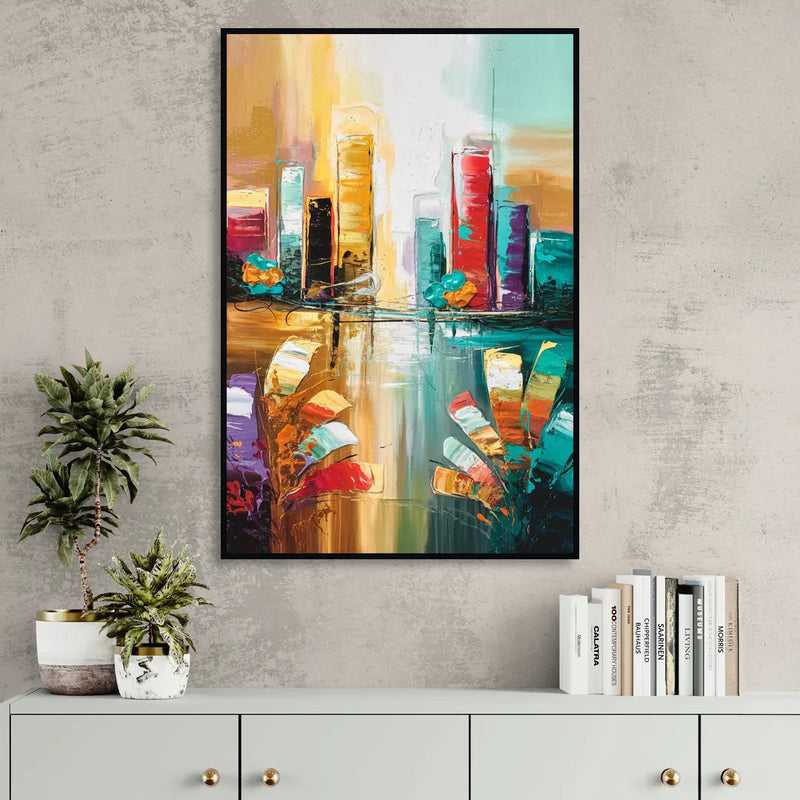Grand Rapids Artistic City Vibes Sitting Room - Black Canvas Wall Art