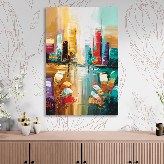 Grand Rapids Artistic City Vibes Living Room - Canvas Wall Art