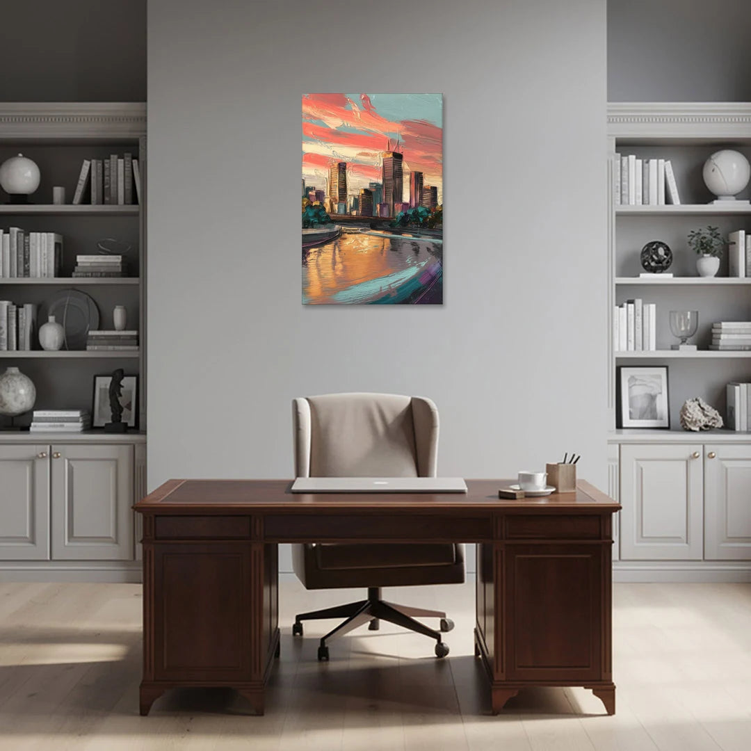 Grand Rapids Downtown Skyline - Canvas Wall Art - Office - 24x36
