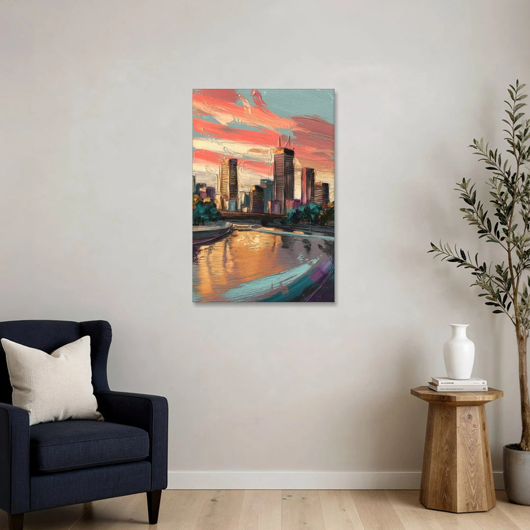 Grand Rapids Downtown Skyline - Canvas Wall Art - Sofa - 24x36