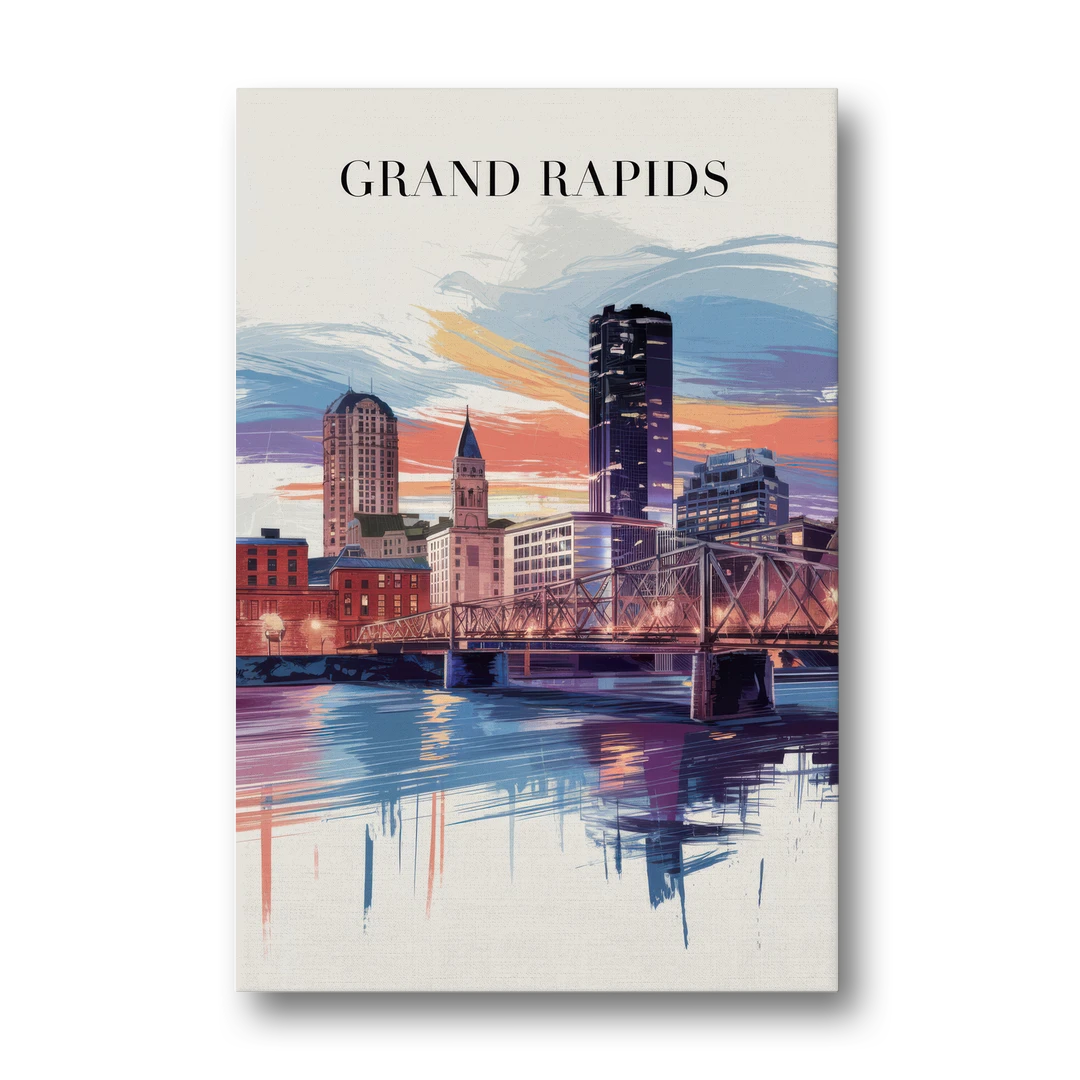 Grand Rapids Historic Landmarks - Canvas Wall Art - Front