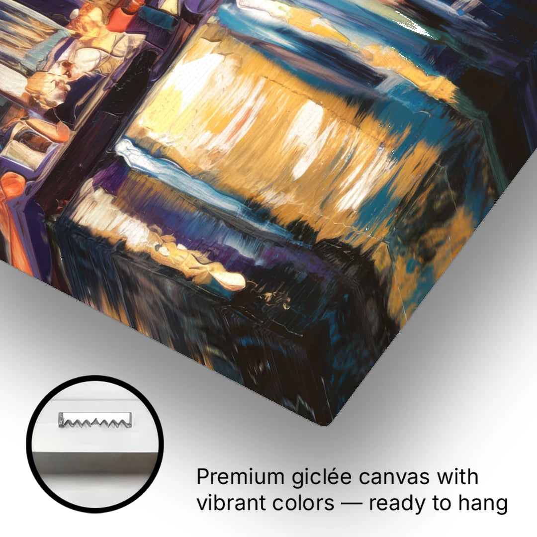 Grand Rapids Nighttime Skyline Glow - Canvas Wall Art - Gallery Wrap Corner