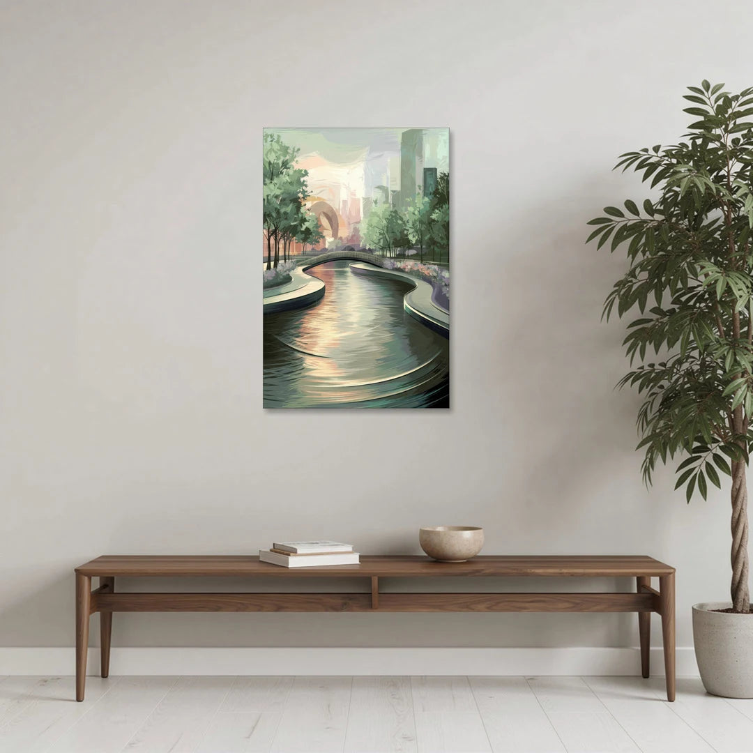 Grand Rapids Riverwalk Serenity - Canvas Wall Art - Coffee Table - 24x36