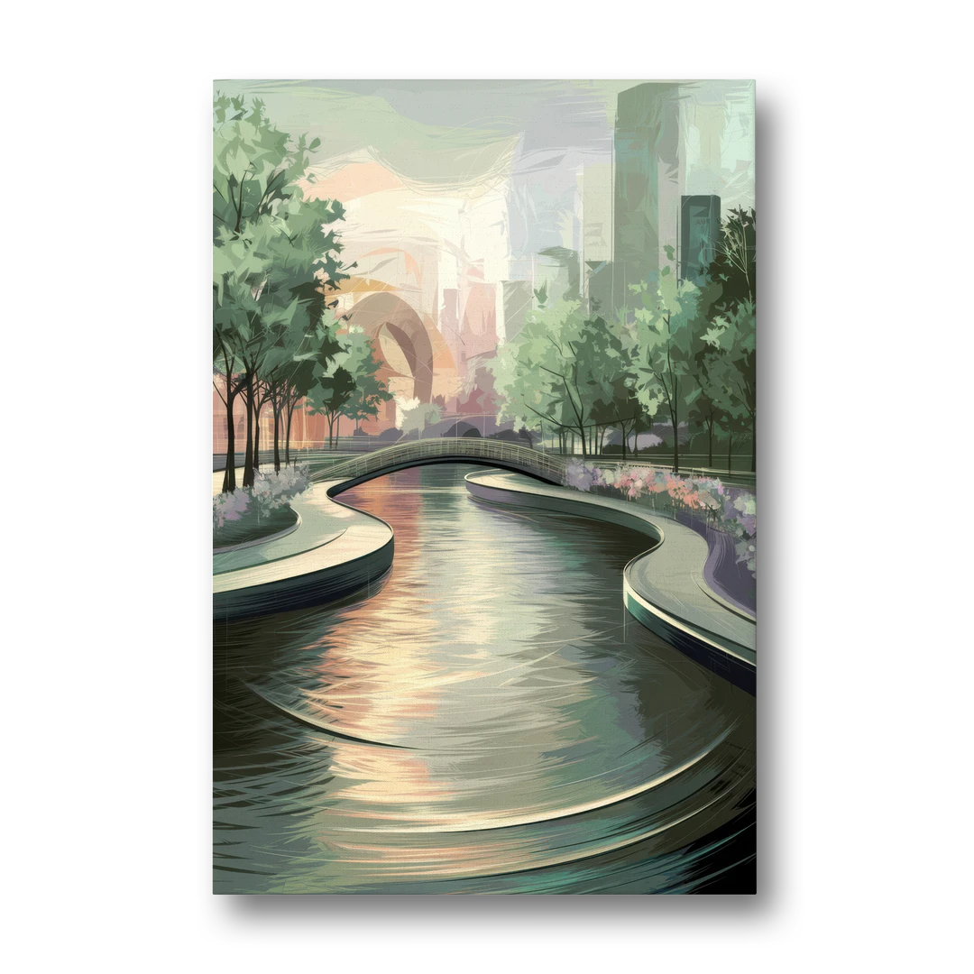 Grand Rapids Riverwalk Serenity - Canvas Wall Art - Front