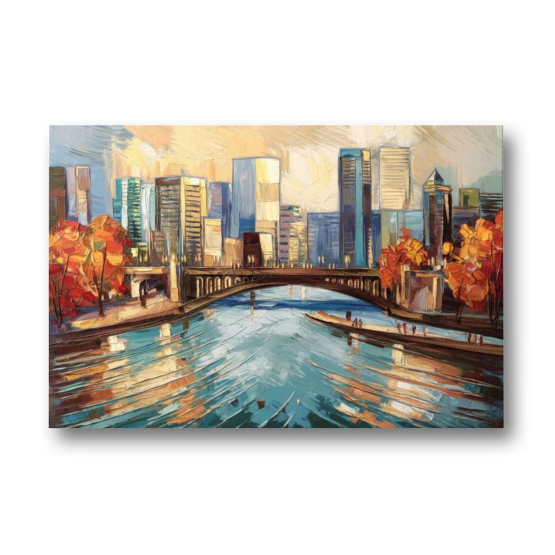 Grand Rapids Urban River Views - Canvas Wall Art - Front