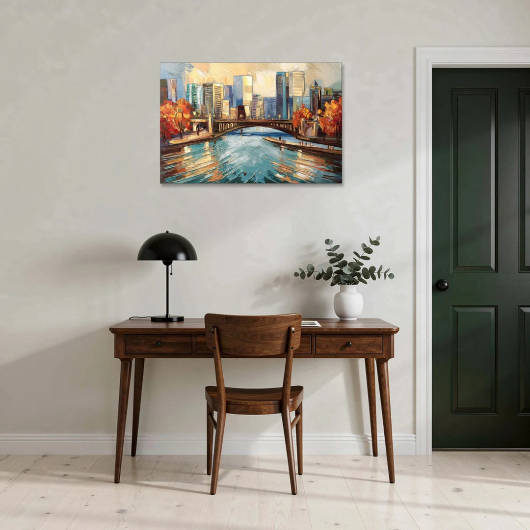 Grand Rapids Urban River Views - Canvas Wall Art - Office - 36x24