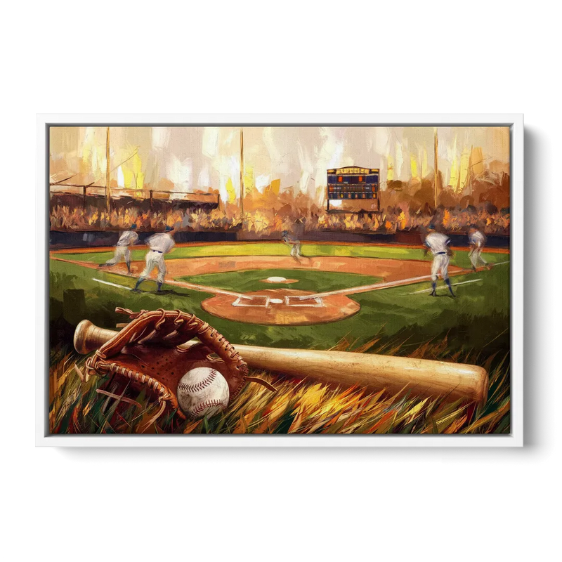 Greensboro Baseball Heritage Front - White Canvas Wall Art