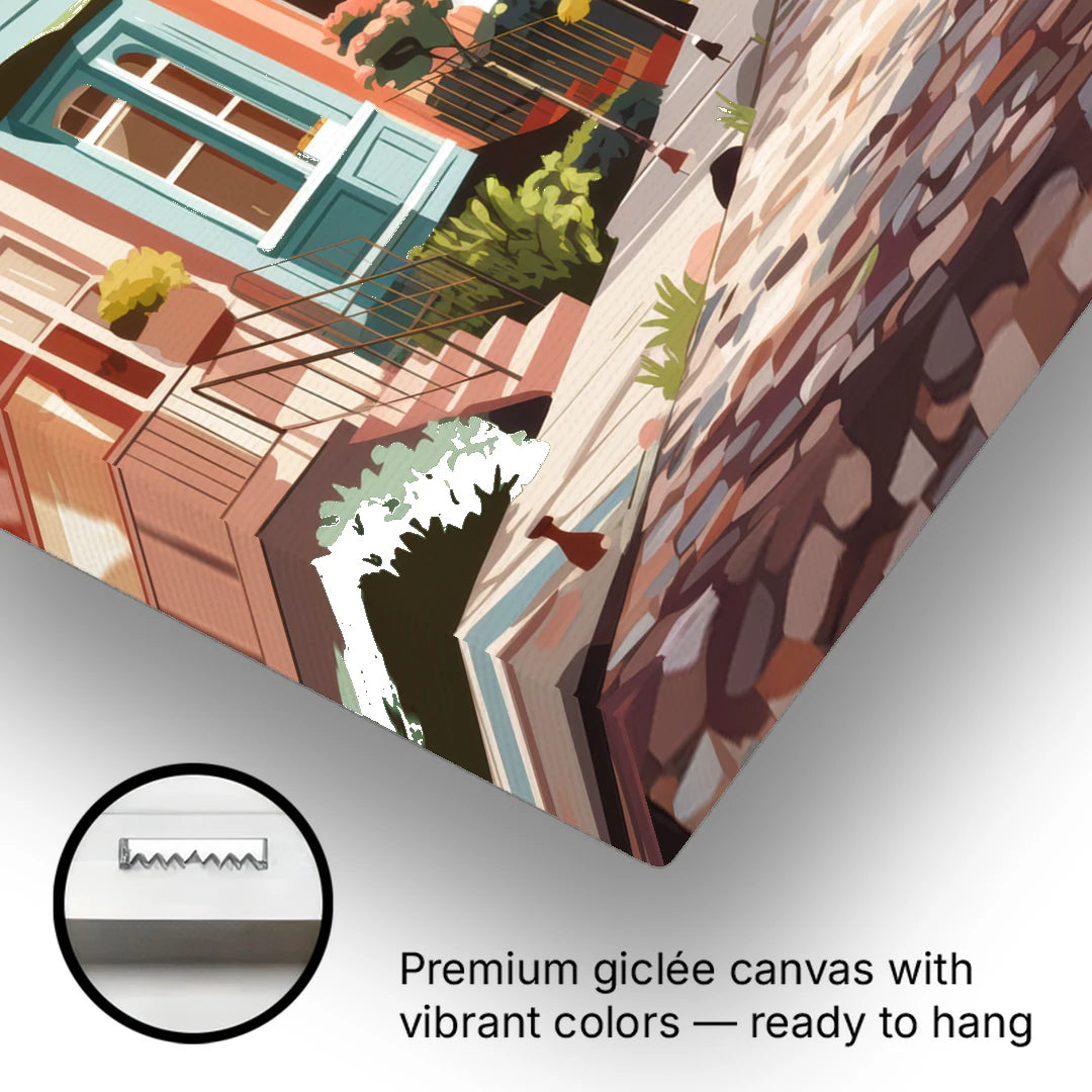 Greensboro Vibrant Neighborhoods - Canvas Wall Art - Gallery Wrap Corner