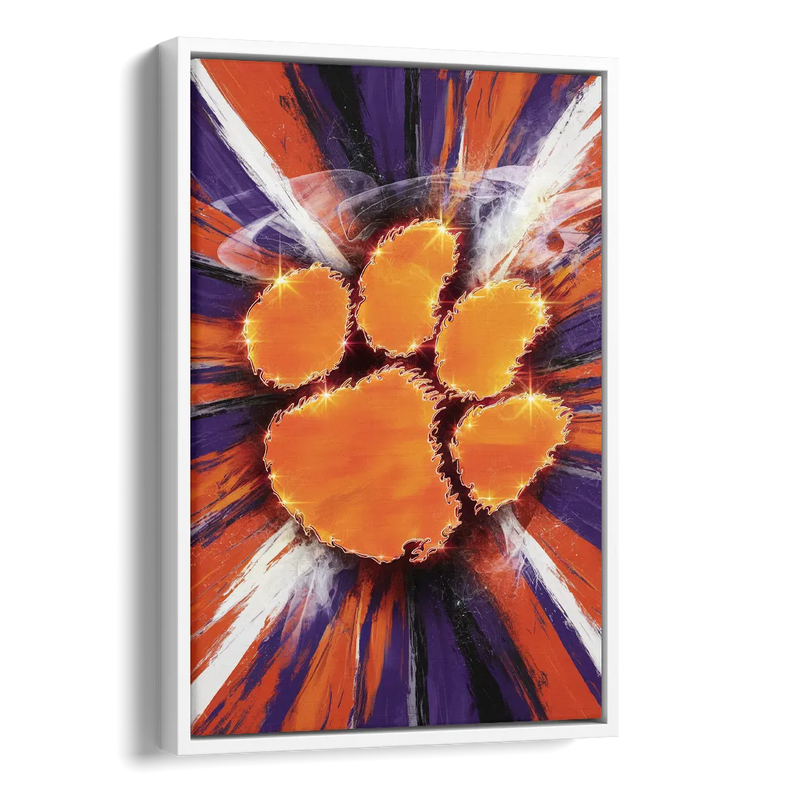 Greenville Clemson Tigers Pride Side - White Canvas Wall Art