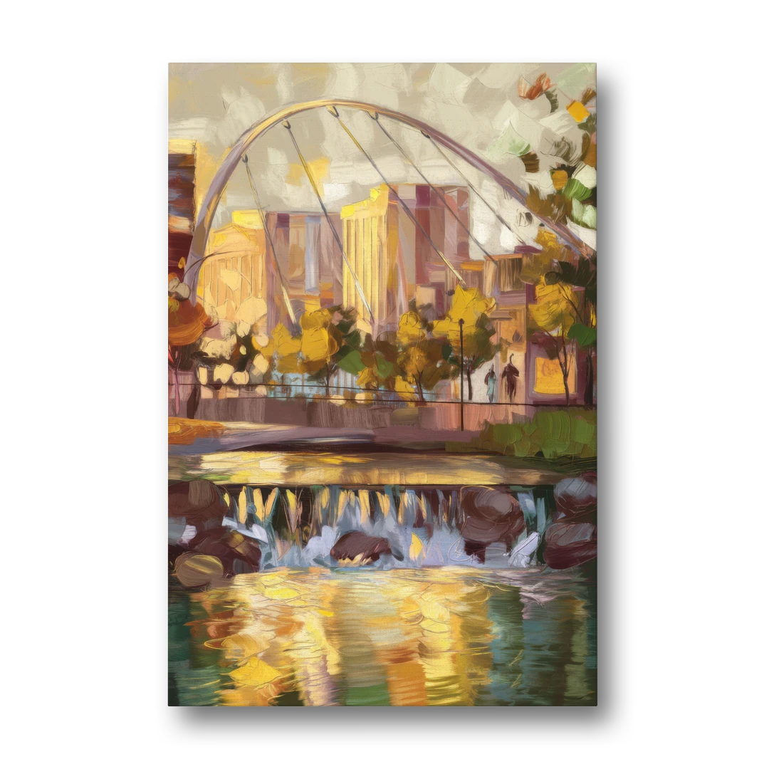 Greenville Downtown Streetscape - Canvas Wall Art - Front