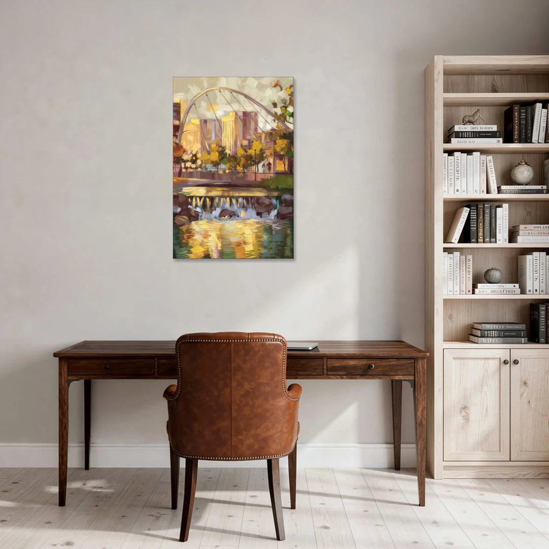 Greenville Downtown Streetscape - Canvas Wall Art - Office - 24x36