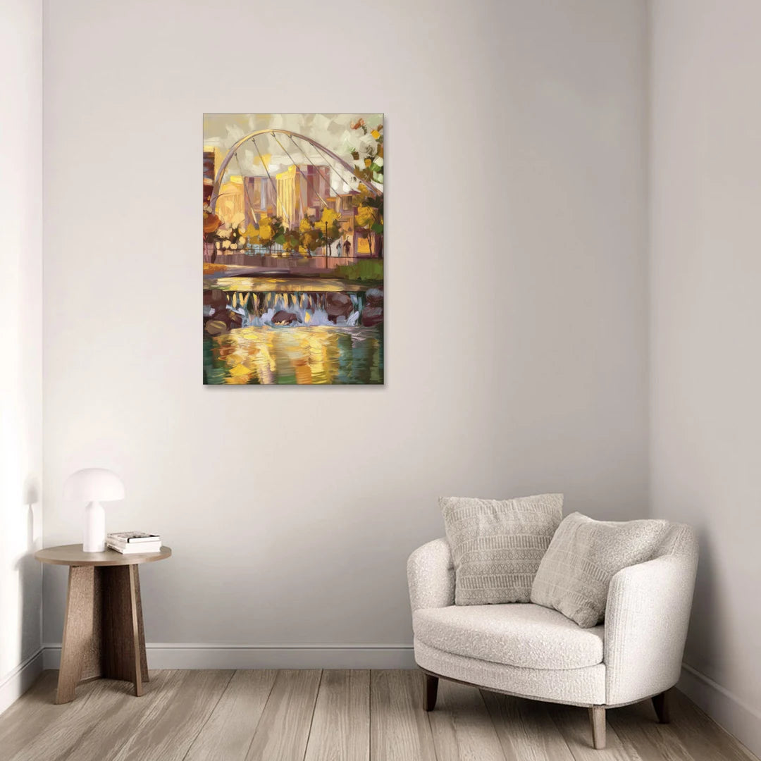 Greenville Downtown Streetscape - Canvas Wall Art - Sofa - 24x36