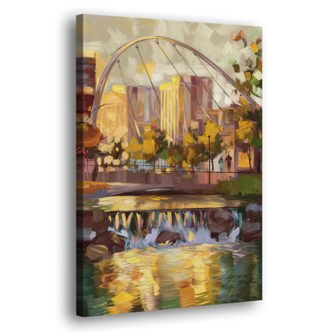 Greenville Downtown Streetscape - Canvas Wall Art