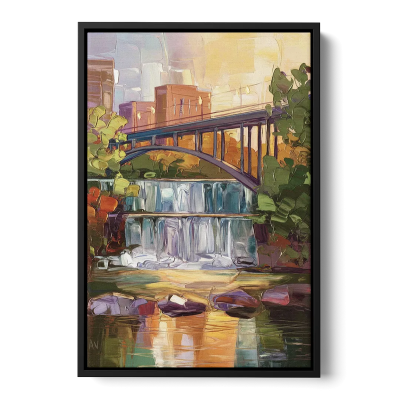 Greenville Historic Landmarks Front - Black Canvas Wall Art