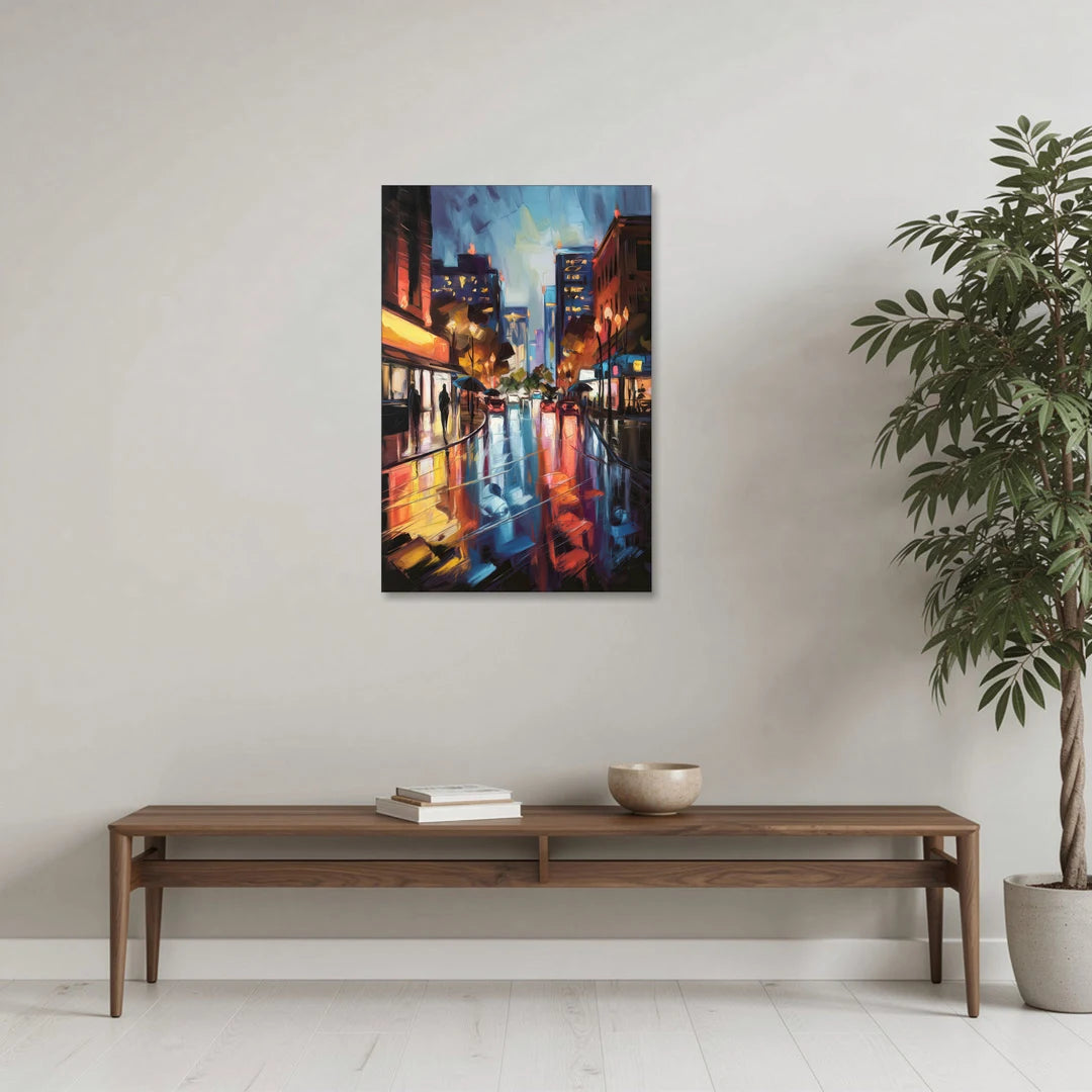 Greenville Night City Lights - Canvas Wall Art - Coffee Table - 24x36