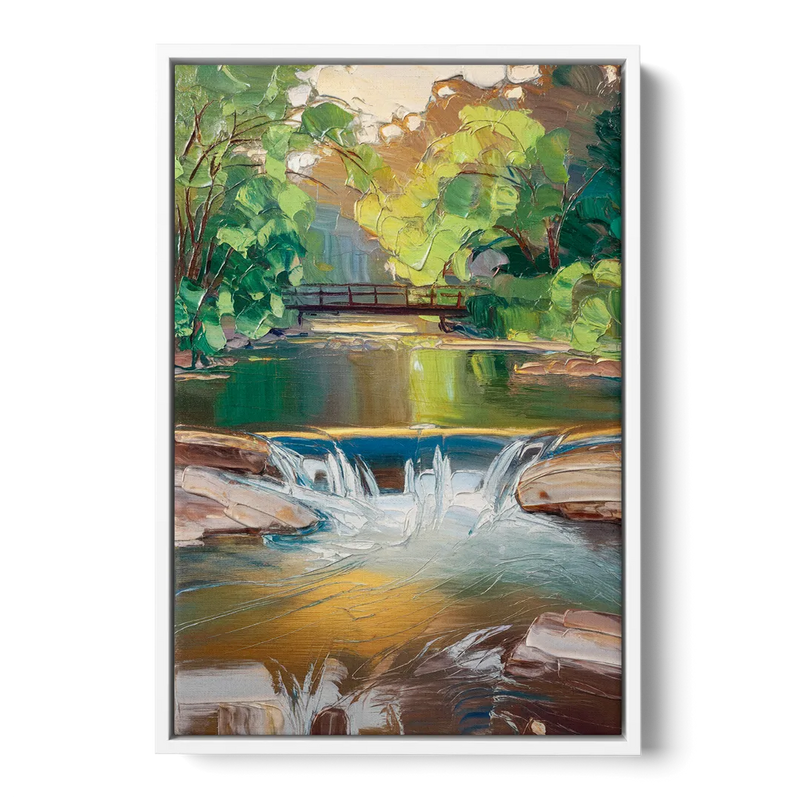 Greenville Reedy River Views Front - White Canvas Wall Art